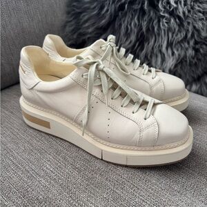 Paloma Barcelo Cream Lace-Up Sneakers
